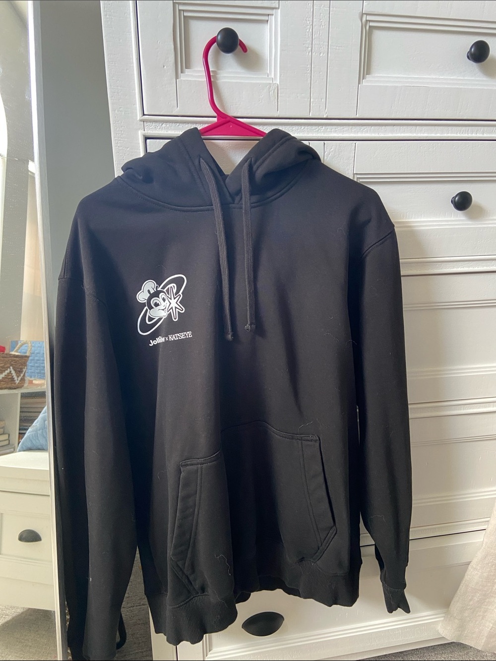 Black Graphic Hooded Sweater